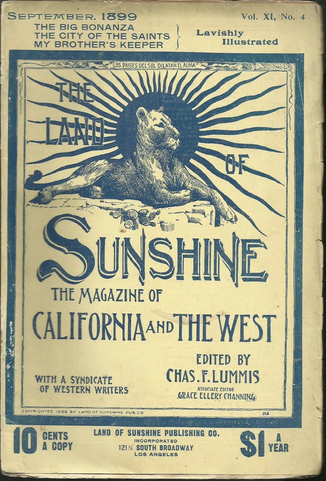 The Land of Sunshine (September 1899, Vol. XI, No. 4) Los Angeles