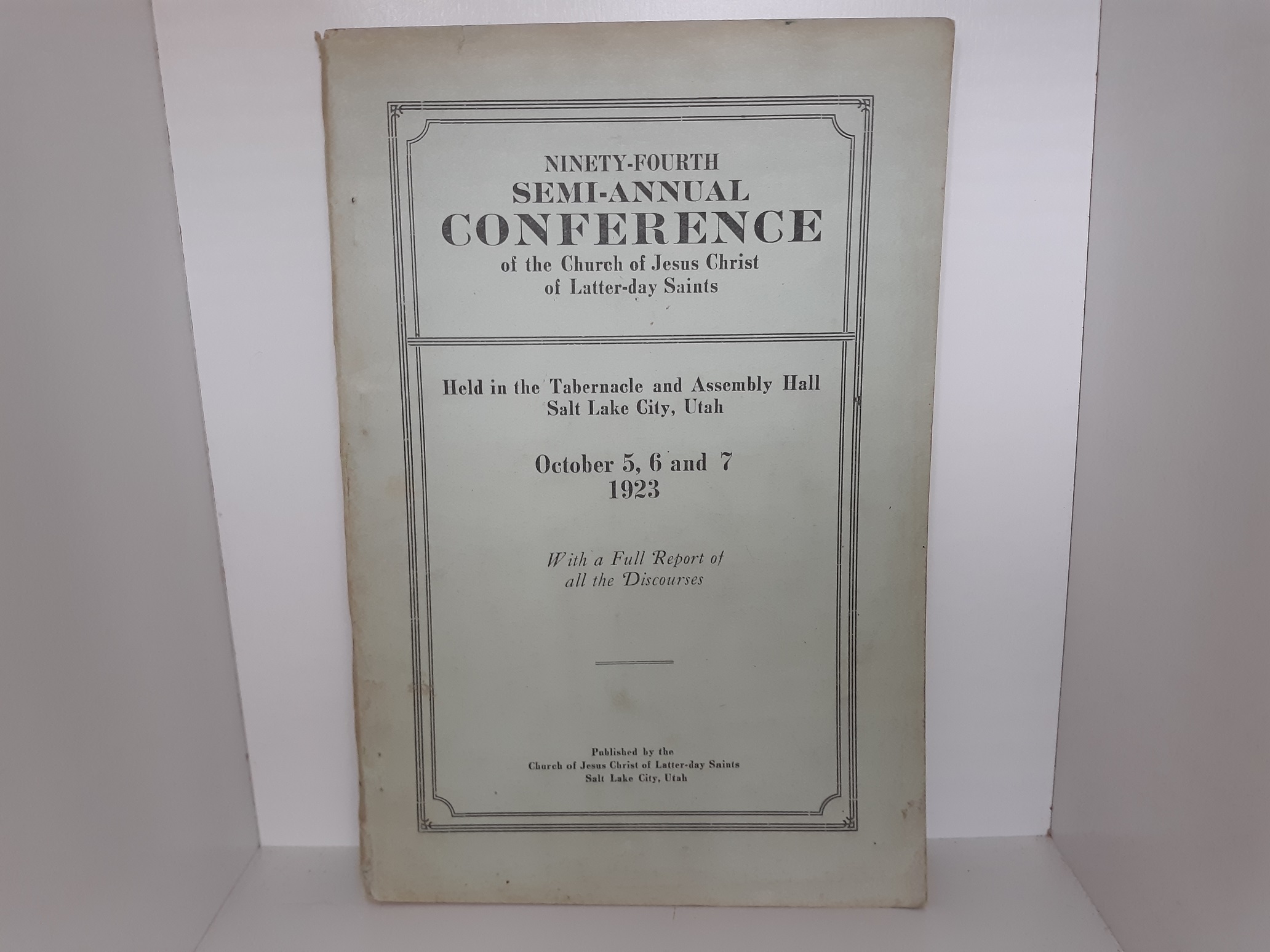 LDS General Conference Report: October 5, 6 and 7, 1923 (1923)
