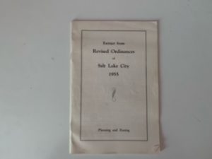 1955- Extract from Revised Ordinances of salt Lake City 1955