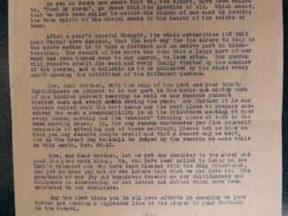 May 8, 1922 — To the Members of the Eight[h] Quorum of Elders of Salt Lake Stake of Zion — Letter