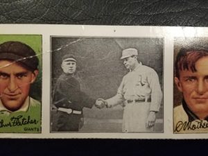 Reprint of old Hassan Cigarettes Baseball Card — Arthur Fletcher / C. Mathewson [New York Giants]