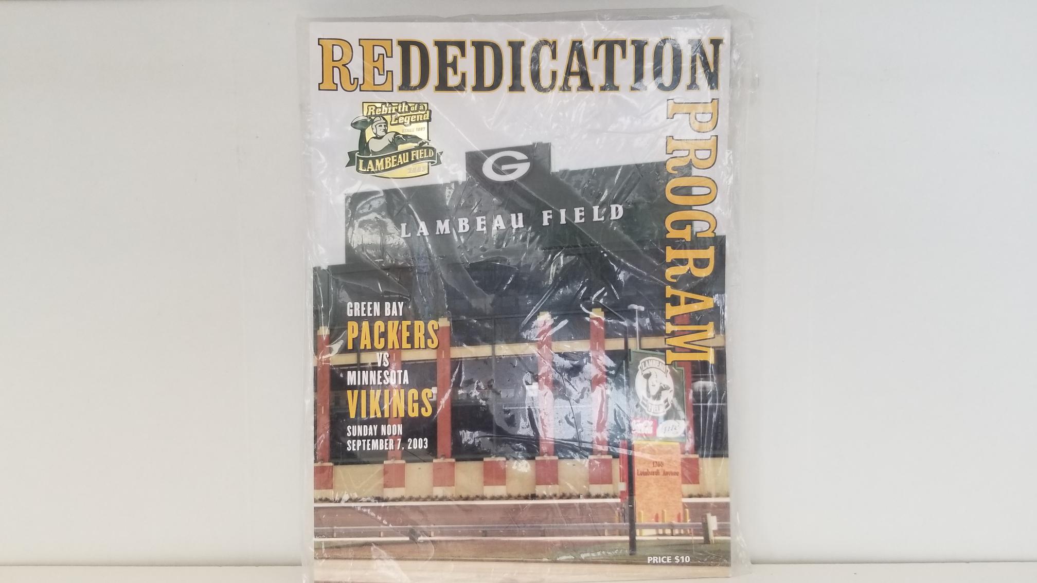 2003 ~ Rededication Program (Highlight: Greenbay Packers Vs Minnesota Vikings
