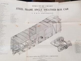 1919 -- Structure Chart Covering Steel Frame Single Sheathed Box Car as Built for U.S.R.R. Administration -- Pullman Car & Manufacturing Corporation -- 18"x24"