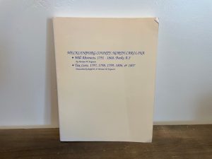 1998 ~ Mecklenburg County, North Carolina ~ Will Abstracts 1791-1868 A-J (Herman W. Ferguson) / Tax Lists, 1797, 1798, 1799, 1806, & 1807 (Ralph B. & Herman W. Ferguson)