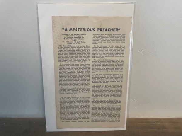A Mysterious Preachers ~ Sermons of an Ancient Nephite ( American Prophet)