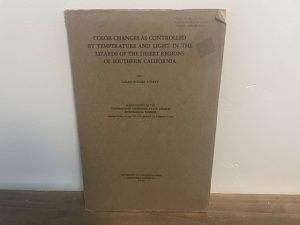 1939 ~ Color Changes as Controlled by Temperature and Light in the Lizards of the Desert Regions of Southern California ~ Sarah Rogers Atsatt