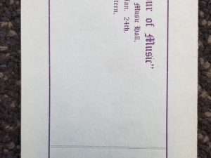 Jan. 24th, 1914 ~ “An Hour of Music”