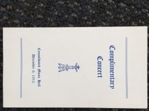December 6, 1913 ~ Complimentary Concert