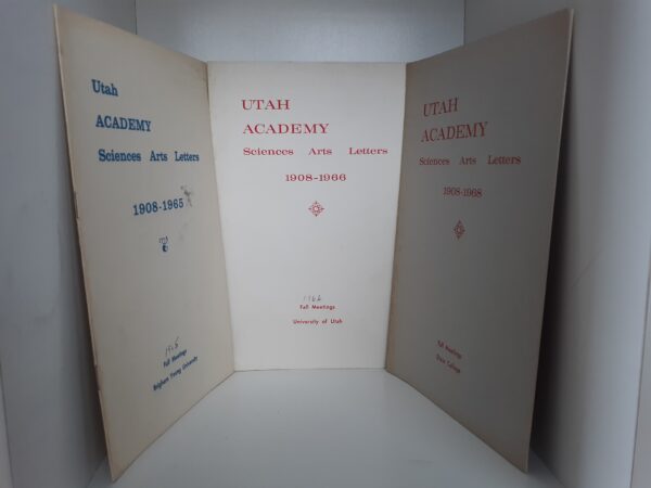 3 BYU Utah Academy Sciences, Arts, Letters Booklets (See Details)