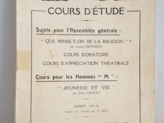 1935-36 -- Cours D'Etude Sujets Pour L'Assemblee Generale . . . / Rare French Softbound Book (Course of Study Subjects for the General Assembly . . .)