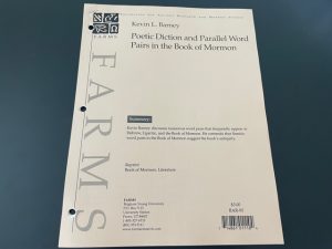 Poetic Diction and Parallel Word, Pairs in the Book of Mormon ~ Kevin L. Barney ~ Foundation for Ancient Research and Mormon Studies