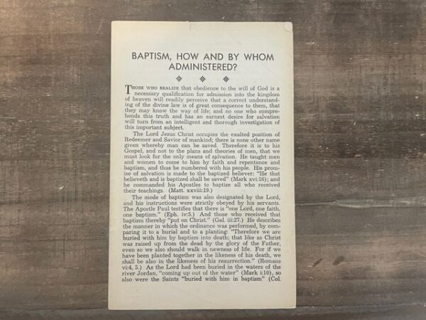 Baptism, How And By Whom Administrated?