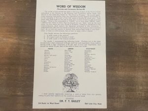 Word of Wisdom (Flyer) Dr. F. T. Bailey