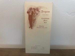 1913 ~ Program “An Hour of Music” Consolidated Music Hall