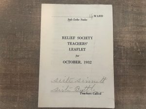 Relief Society Teachers’ Leaflet for October, 1932