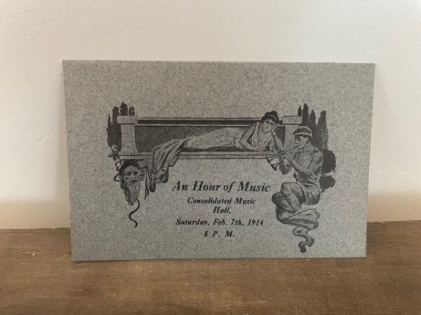 An Hour of Music ~ Consolidated Music Hall ~ Saturday, Feb. 7th, 1914 8 P. M. (Program)