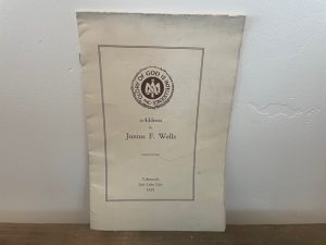 1925 ~ Address by Junius F. Wells, ~ Glory of God is Intelligence