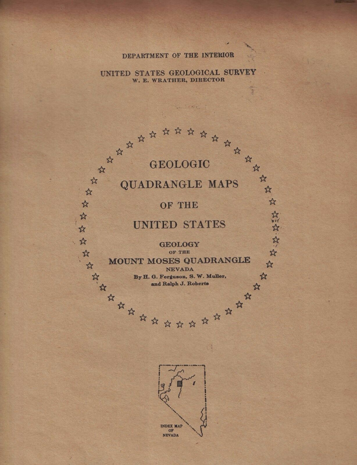 Geology of the Mount Moses Quadrangle, Nevada – 1951