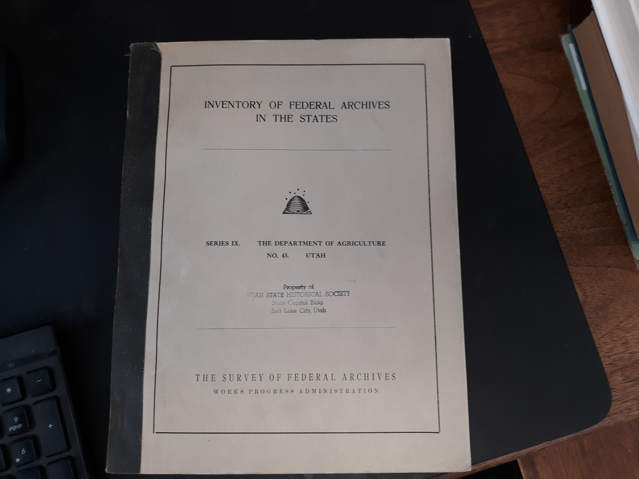 Inventory of Federal Archives in the States: Series IX, No. 43: The Department of Agriculture, Utah (1939)