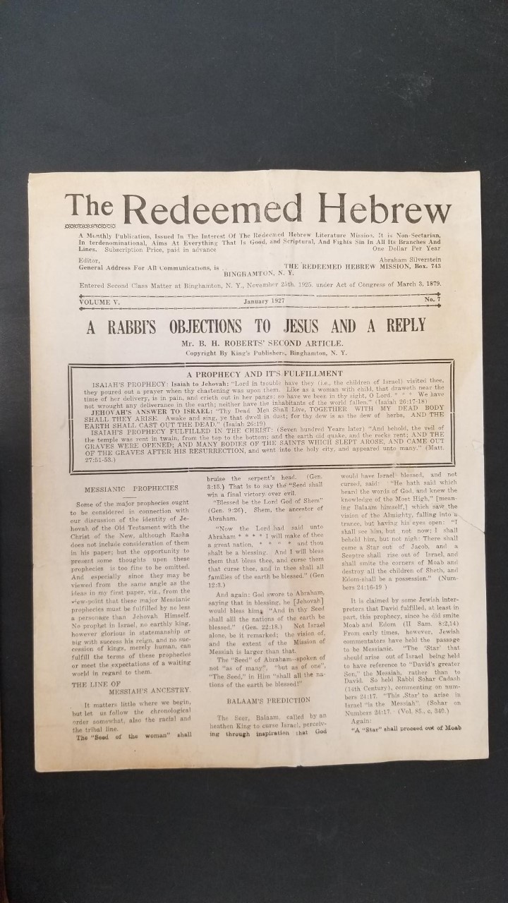 1927 — Extremely Rare 6-Page Newspaper By Mormon Historian B. H ...