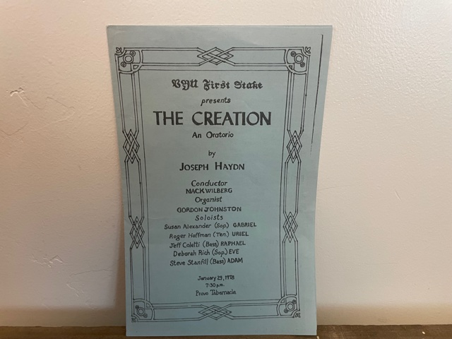 1978 ~ Joseph Haydn ~ BYU First Stake ~ The Creation an Oratorio