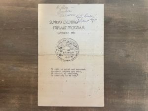 1950 ~ Sunday Evening Primary Program