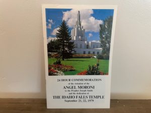 1979 ~ 24 Hour Commemoration of the visitation of the Angel Moroni to the Prophet Joseph Smith and the dedication of The Idaho Falls Temple