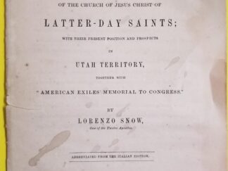 1852 -- The Voice of Joseph -- Lorenzo Snow -- Rare Pamphlet