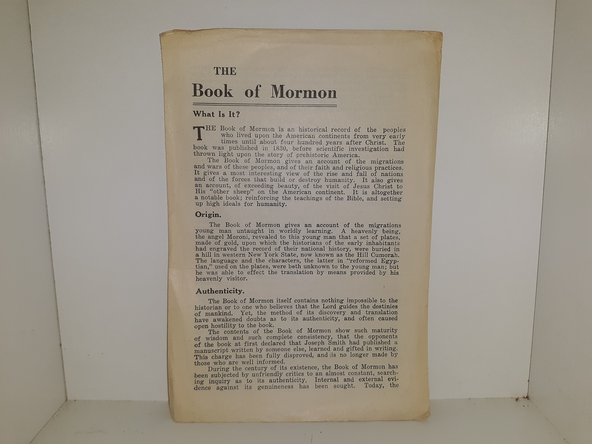 The Book of Mormon: What Is It? (Pamphlet)