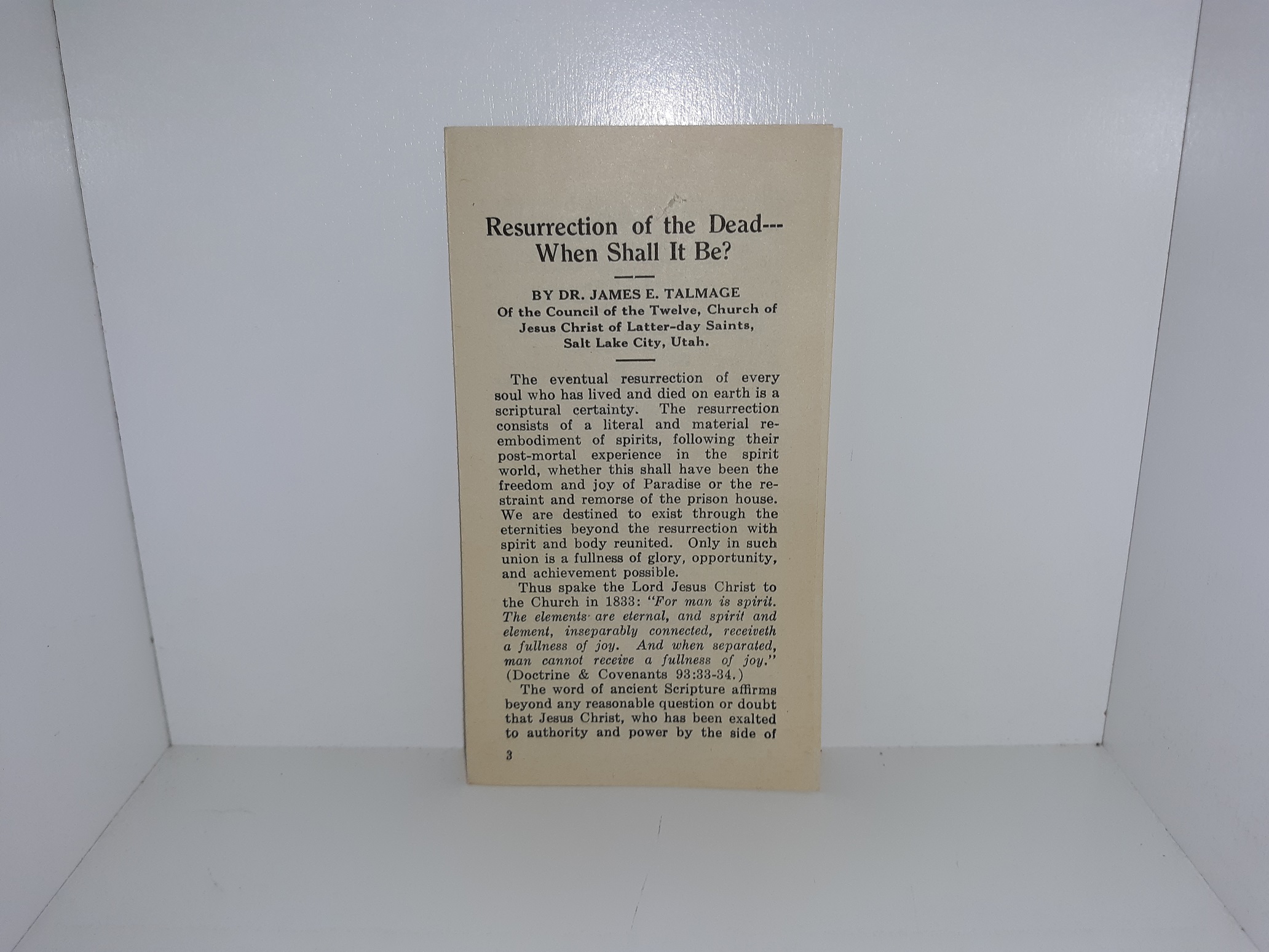 Resurrection of the Dead—When Shall It Be? ~ by Dr. James E. Talmage