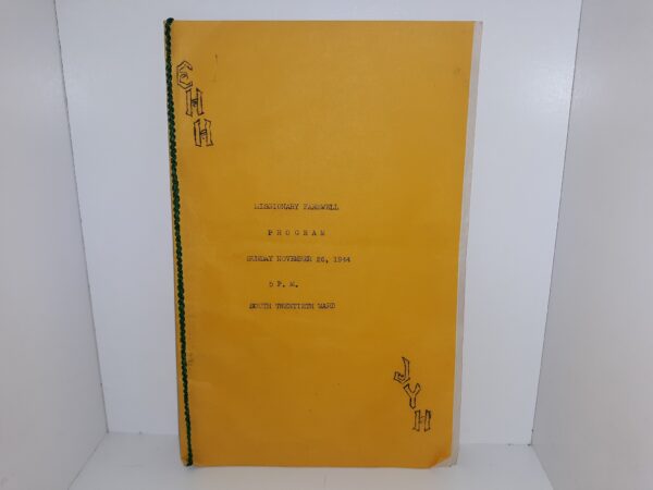 Missionary Farewell Program: Sunday November 26, 1944, 5 P. M. South Twentieth Ward (1944)