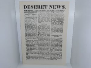 Deseret News: Vol. 1, No. 1, June 15, 1850 (Reprint) — First Issue of the Deseret News