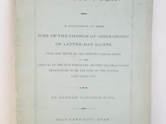 1884 -- An Epic Poem -- A Synopsis of The Rise of The Church ... -- Hannah Tapfield King