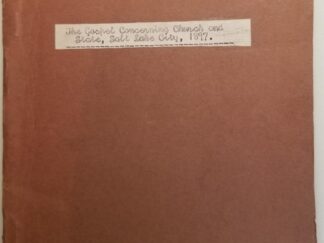 1897 -- The Gospel Concerning Church and State -- by Juab (A High Private in Israel) -- Pamphlet