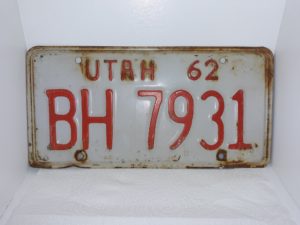 Utah 1962 License Plate: BH 7931