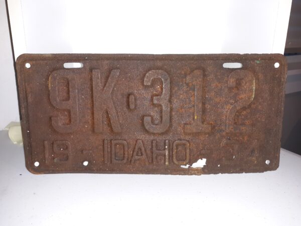 Idaho 1934 License Plate: 9K-312