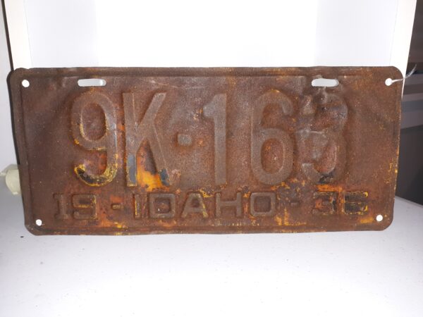 Idaho 1936 License Plate: 9K-163