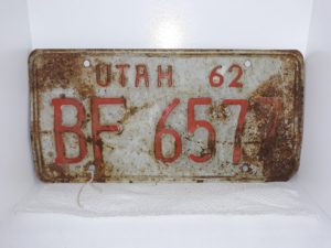 Utah 1962 License Plate: BF 6577