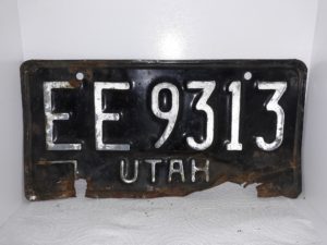 Utah License Plate: EE 9313