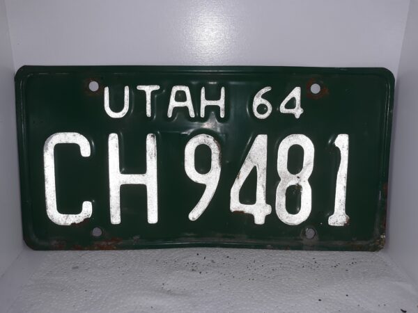 Utah 1964 License Plate: CH 9481