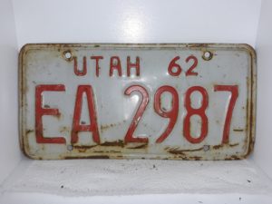 Utah 1962 License Plate: EA 2987