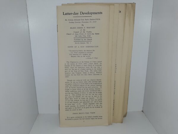 6 Latter-day Developments Pamphlets Nos. 1-6 (1929)