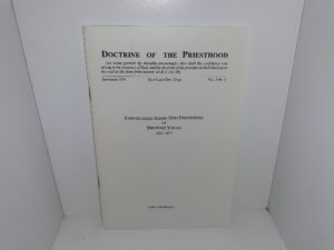 Doctrine of the Priesthood: Vol. 2, No. 1, September, 1974: Unpublished Adam-God Discourses of Brigham Young, 1852-1877 (1974)