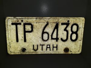 Utah License Plate: TP 6438