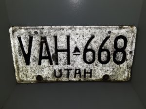 Utah License Plate: VAH 668