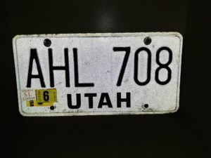Utah 1990 License Plate: AHL 708