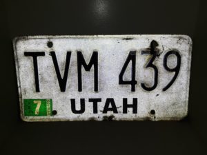 Utah 1985 License Plate: TVM 439