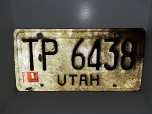 Utah 1977 License Plate: TP 6438