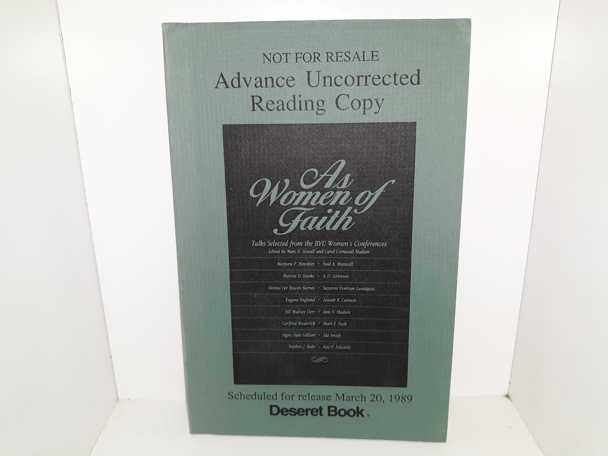 As Women of Faith (Advance Uncorrected Reading Copy) (1988)