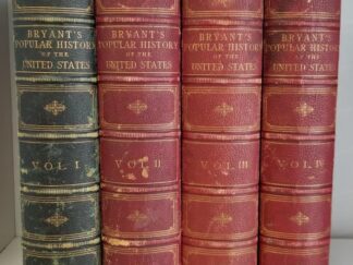 1876 -- A Popular History of the United States -- 4 Volume Set -- 3/4 Leather Bindings -- William Cullen Bryant & Sydney Howard Gay